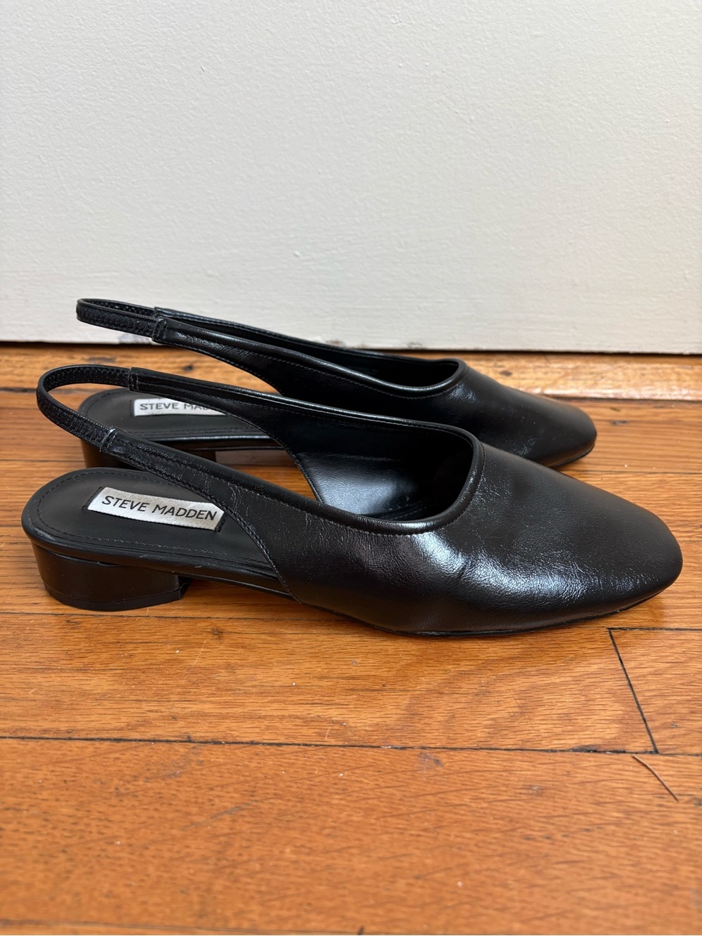 Steve Madden Black Slingback Low Heel Pumps